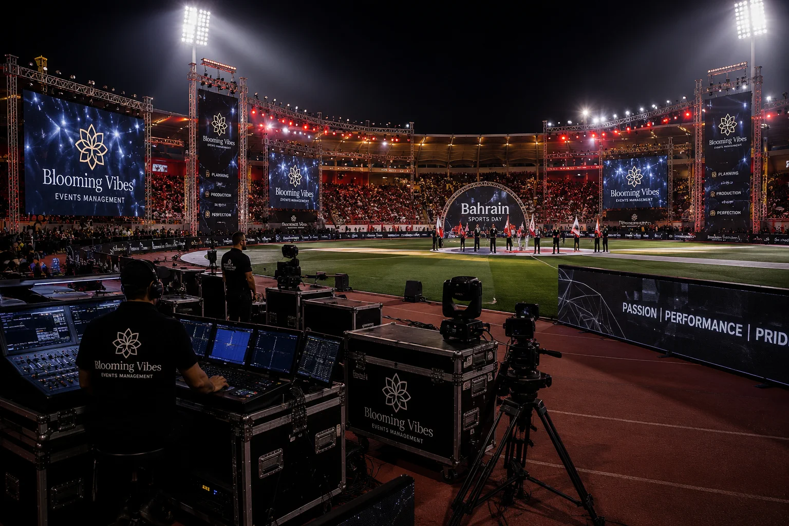 Premium exhibition production control with sound and lighting decks